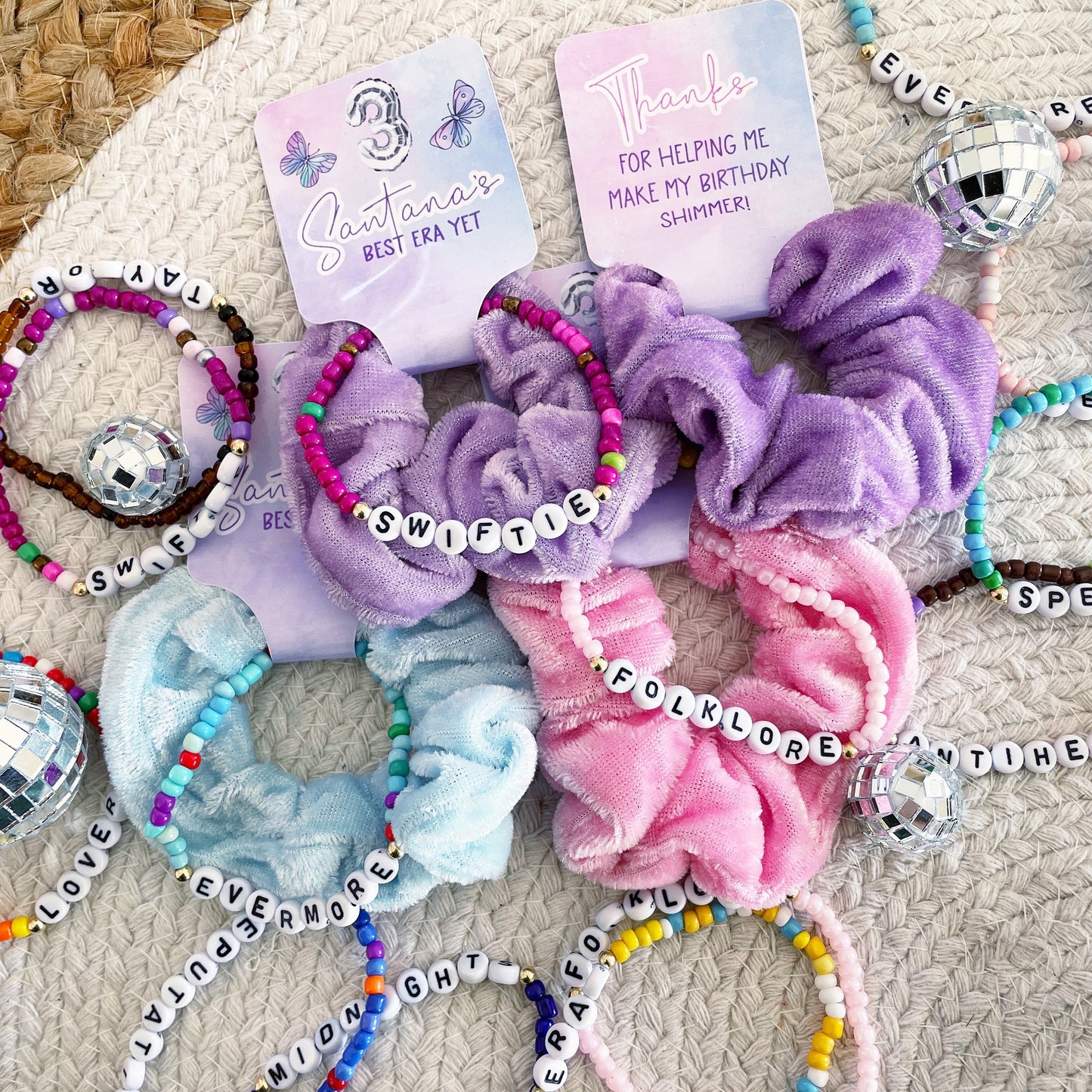 Birthday Era Scrunchie Friendship Bracelet Party Favors - Birthday Version - Favors - Birthtay - It's me hi im the birthday girl its me -ERA