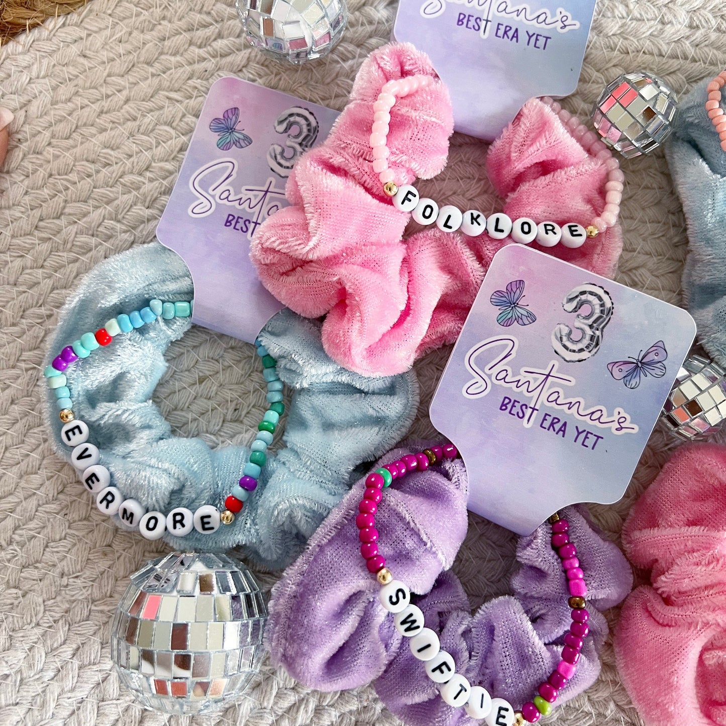 Birthday Era Scrunchie Friendship Bracelet Party Favors - Birthday Version - Favors - Birthtay - It's me hi im the birthday girl its me -ERA