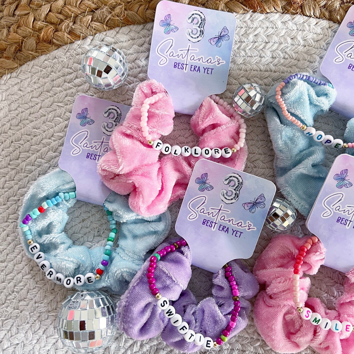 Birthday Era Scrunchie Friendship Bracelet Party Favors - Birthday Version - Favors - Birthtay - It's me hi im the birthday girl its me -ERA