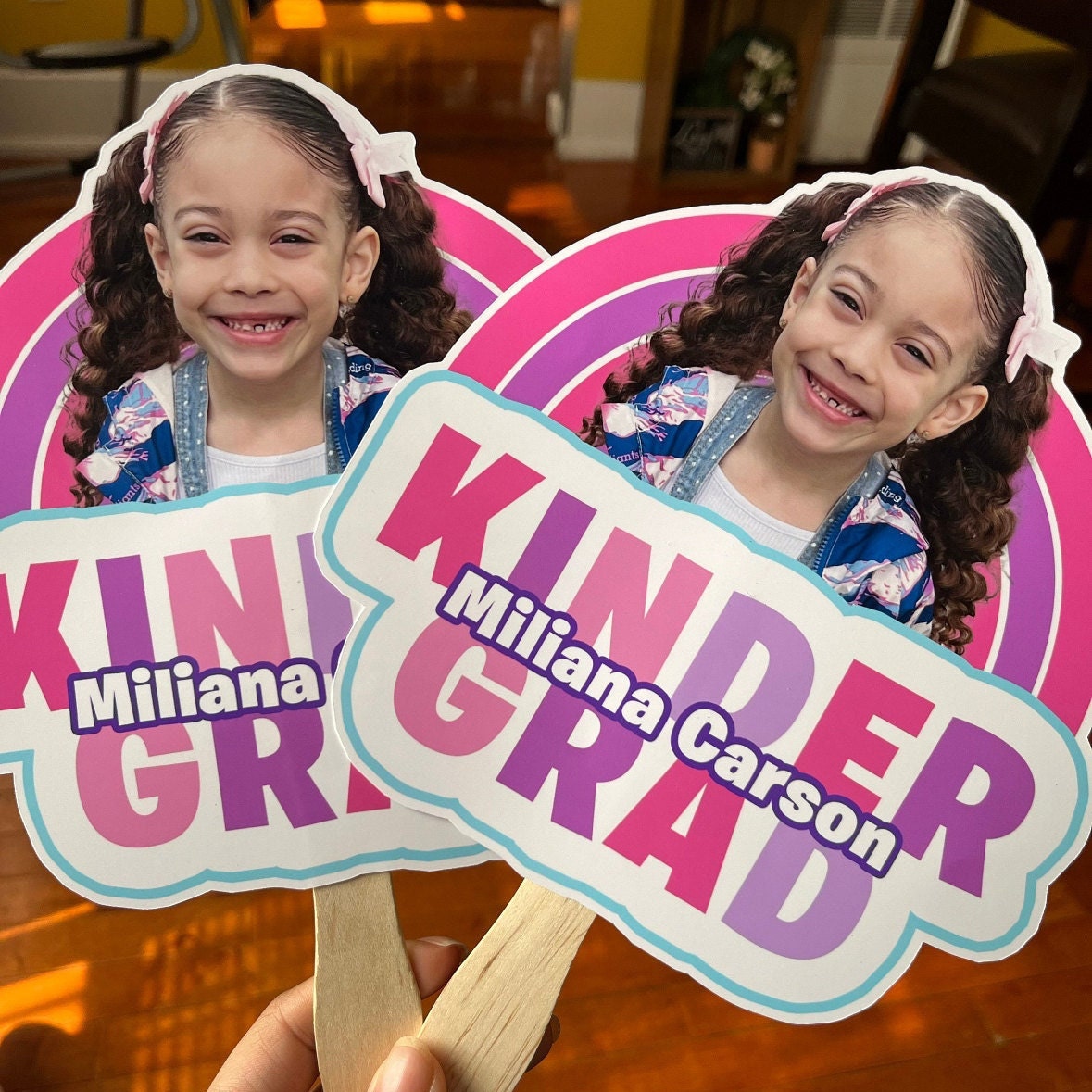 KINDERGARTEN GRADUATION Fans - Kinder Grad - Pre K - Hand Fans - Personalized Fans - Class Of - Graduation Gifts - Kindergarten Class - Pink