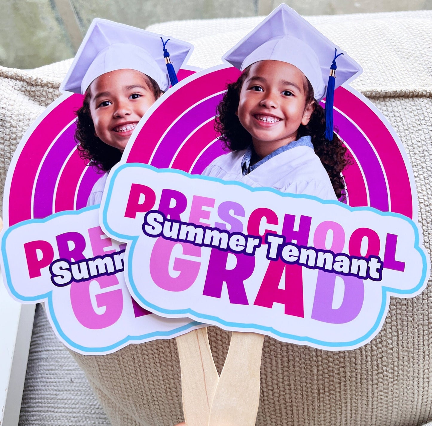 KINDERGARTEN GRADUATION Fans - Kinder Grad - Pre K - Hand Fans - Personalized Fans - Class Of - Graduation Gifts - Kindergarten Class - Pink