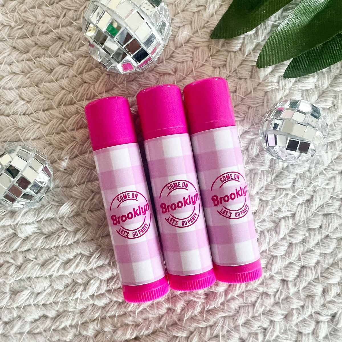 Lets Go Party Lip Balm Party Favors -Come on lets go Party -Baby Doll Party Favors - Doll Party -Pink Party Lip Balm Favors  -Gloss -No Card