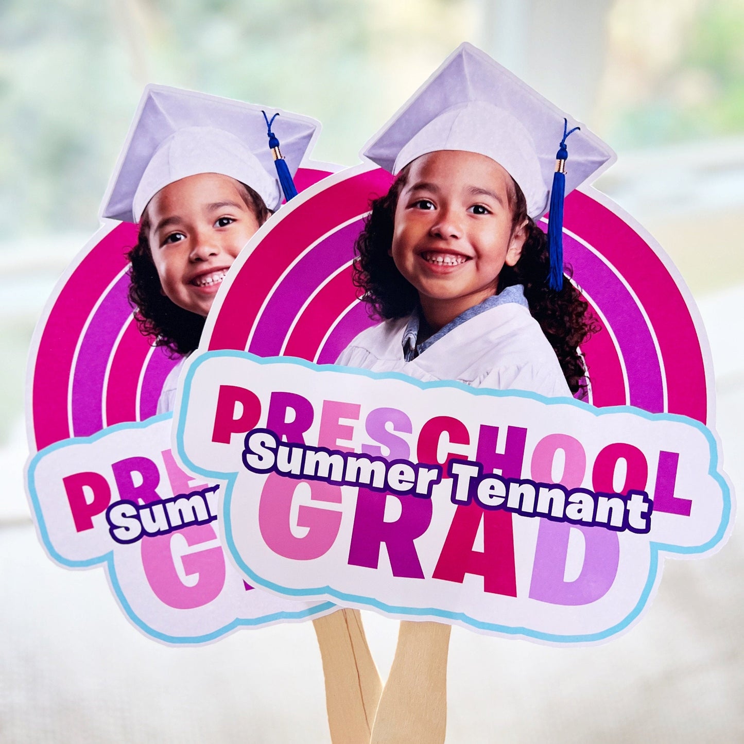 KINDERGARTEN GRADUATION Fans - Kinder Grad - Pre K - Hand Fans - Personalized Fans - Class Of - Graduation Gifts - Kindergarten Class - Pink