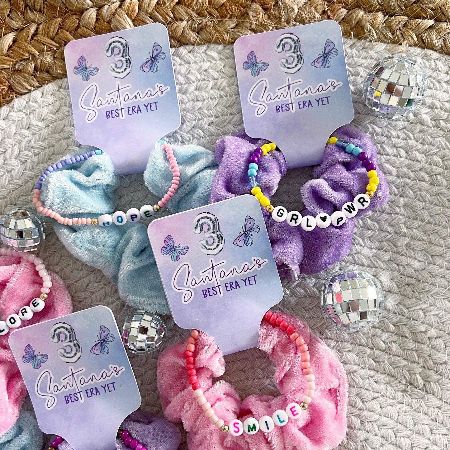 Birthday Era Scrunchie Friendship Bracelet Party Favors - Birthday Version - Favors - Birthtay - It's me hi im the birthday girl its me -ERA