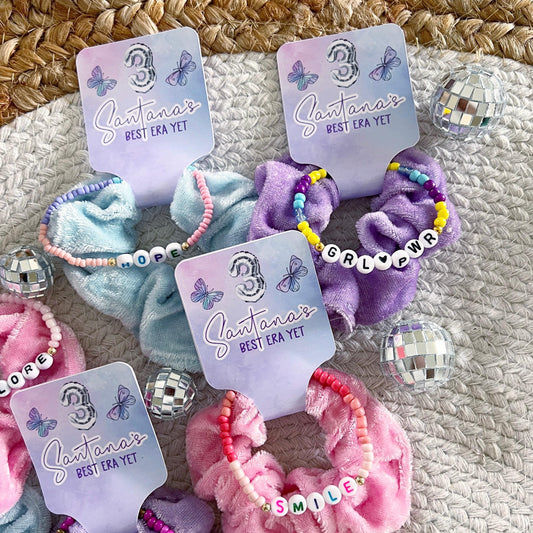 Birthday Era Scrunchie Friendship Bracelet Party Favors - Birthday Version - Favors - Birthtay - It's me hi im the birthday girl its me -ERA