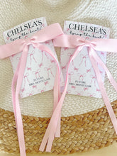 Load image into Gallery viewer, She's Tying The Knot Bow Party Favors - Coquette - Favors - Pink Bow - Pink Ribbon Hairbow Favors - Hair tie- Bridal Shower -Girly Aesthetic
