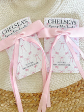 Load image into Gallery viewer, She's Tying The Knot Bow Party Favors - Coquette - Favors - Pink Bow - Pink Ribbon Hairbow Favors - Hair tie- Bridal Shower -Girly Aesthetic
