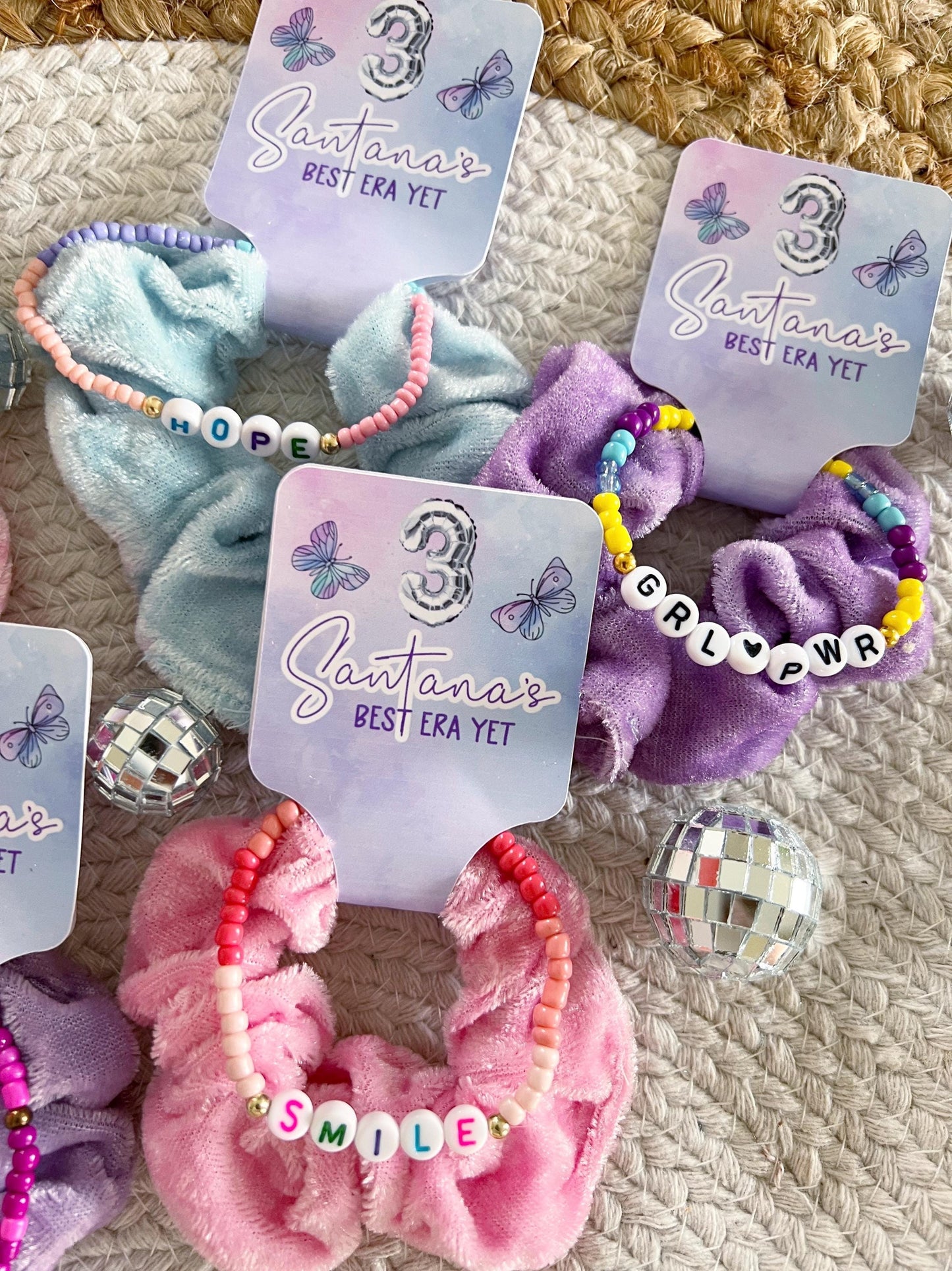 Birthday Era Scrunchie Friendship Bracelet Party Favors - Birthday Version - Favors - Birthtay - It's me hi im the birthday girl its me -ERA