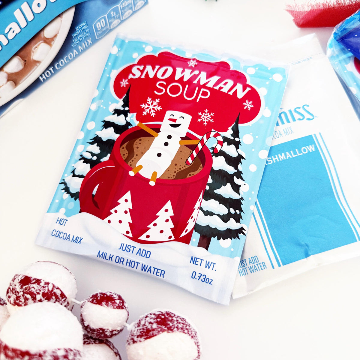 Snowman Soup Printable Wrapper - Editable - Hot Cocoa - Hot Chocolate - Snowman Poem - Class Gift -Gift Tag -Christmas Printable -Bag Topper
