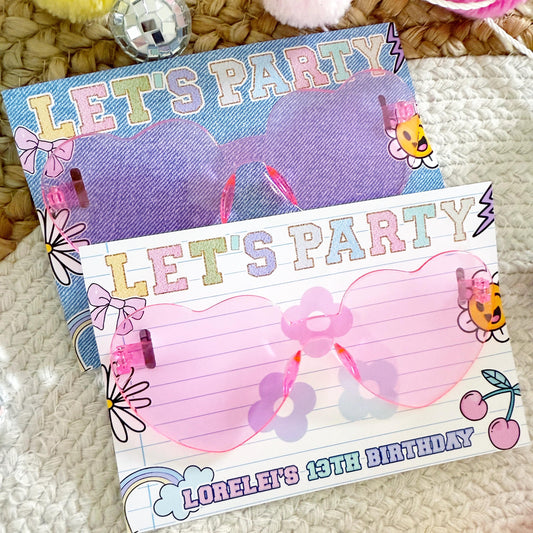 Preppy Patch Sunglasses Party Favors - Lets Party - Favors - Retro - Varsity Patch - Patch Letters - Girl Birthday - Teen - Tween Party