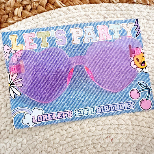 Preppy Patch Sunglasses Party Favors - Lets Party - Favors - Retro - Varsity Patch - Patch Letters - Girl Birthday - Teen - Tween Party