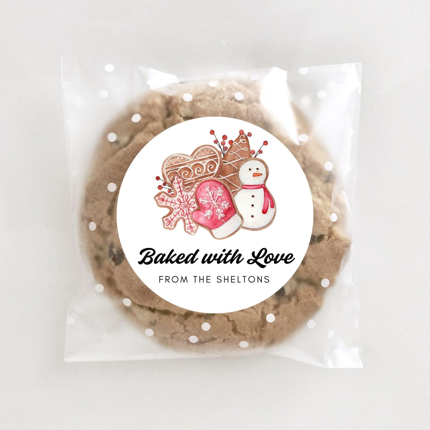 Baked With Love - From the Kitchen of Labels - Christmas Baking Stickers - Cookie - Personalized - Circle Stickers - Holiday Baking Gifts