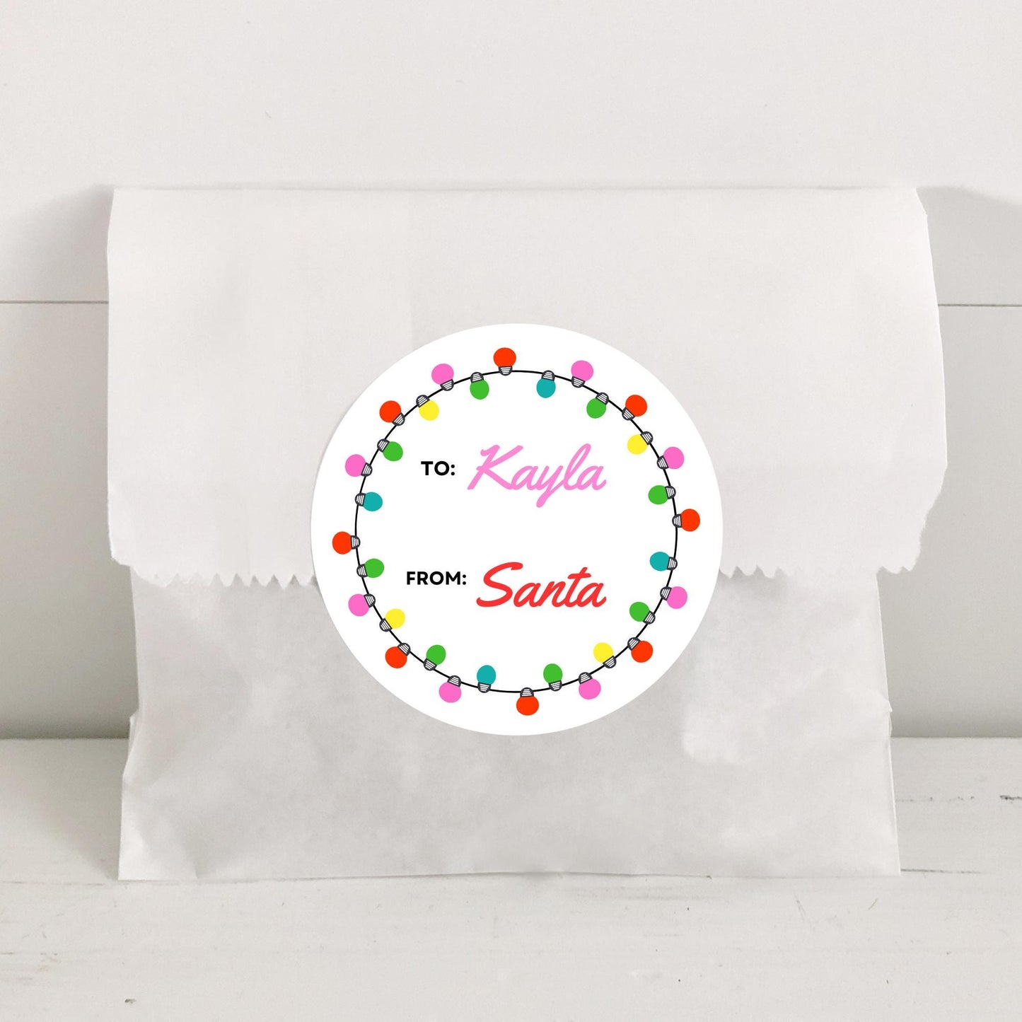 Personalized Christmas Stickers - Kids Labels - From Santa Stickers - North Pole Mail - Custom Gift Tag Stickers - Present Labels - Santa