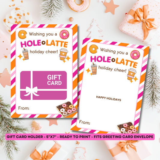 Donut Shop Gift Card Holder - Christmas Card - Teacher - Coworker - Employee -Appreciation - Nurse - Stocking Stuffer -Dunkin Thanks a Latte