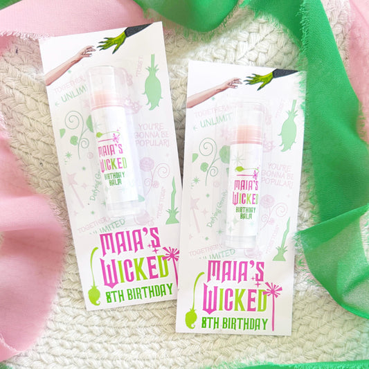 Wicked Lip Balm Party Favors - Gloss - Wicked Party - Favors - Pink and Green - Elphaba -Glinda -Wicked Birthday - Wicked Goodie Bags -Witch