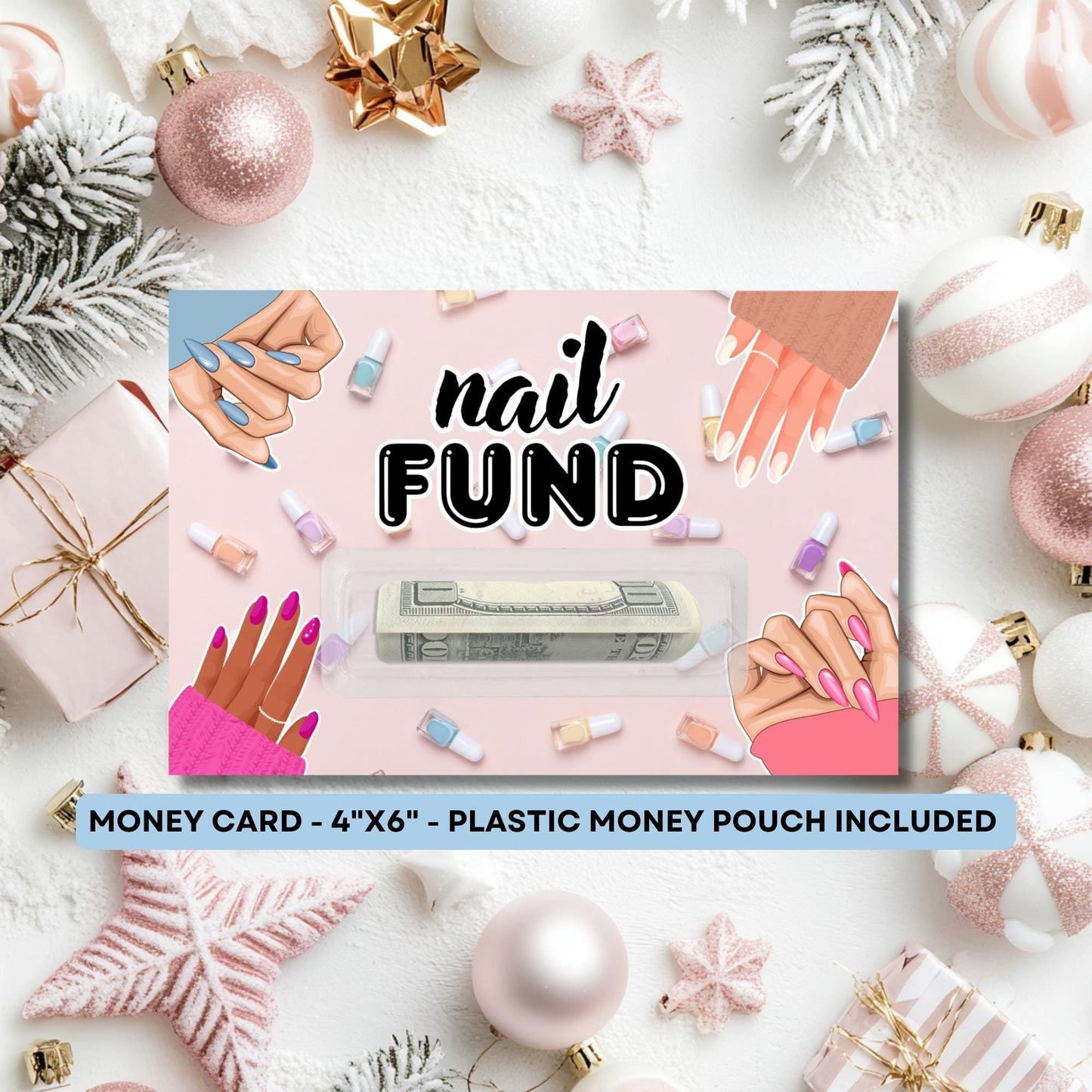 Nail Fund Gift Card - Spa Gift - Money Card Holder - Teenage Gift Idea - Christmas Gift - Teen Girl Birthday Gift - Cash Gift - Nail Polish