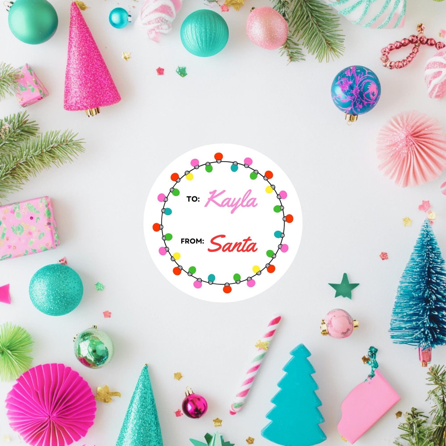 Personalized Christmas Stickers - Kids Labels - From Santa Stickers - North Pole Mail - Custom Gift Tag Stickers - Present Labels - Santa