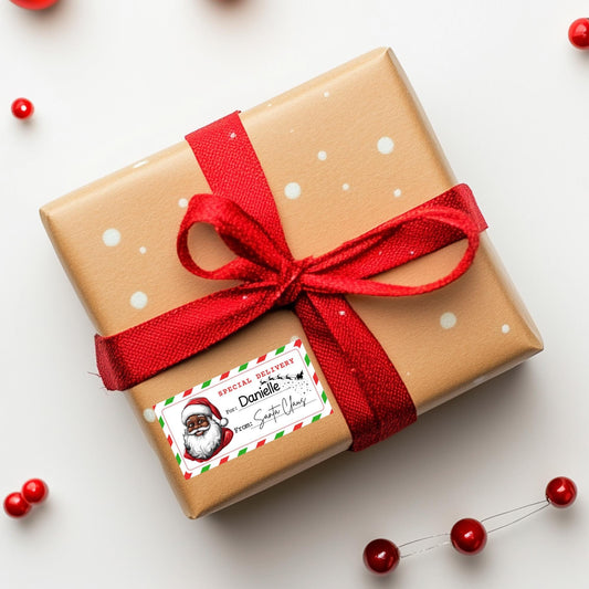 From Santa Stickers - Personalized Christmas Stickers - Kids Labels -Mail - Custom Gift Tag Stickers - Present Labels - Christmas Gift Label