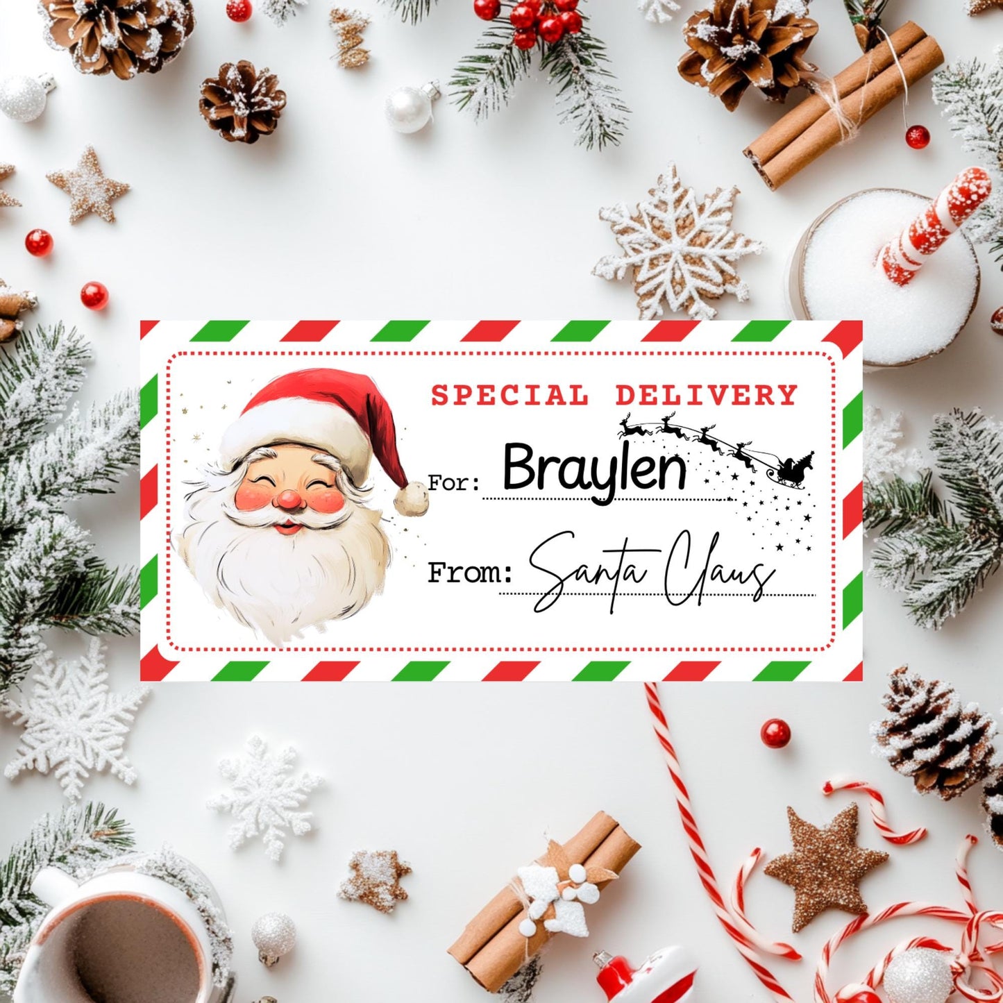 From Santa Stickers - Personalized Christmas Stickers - Kids Labels -Mail - Custom Gift Tag Stickers - Present Labels - Christmas Gift Label
