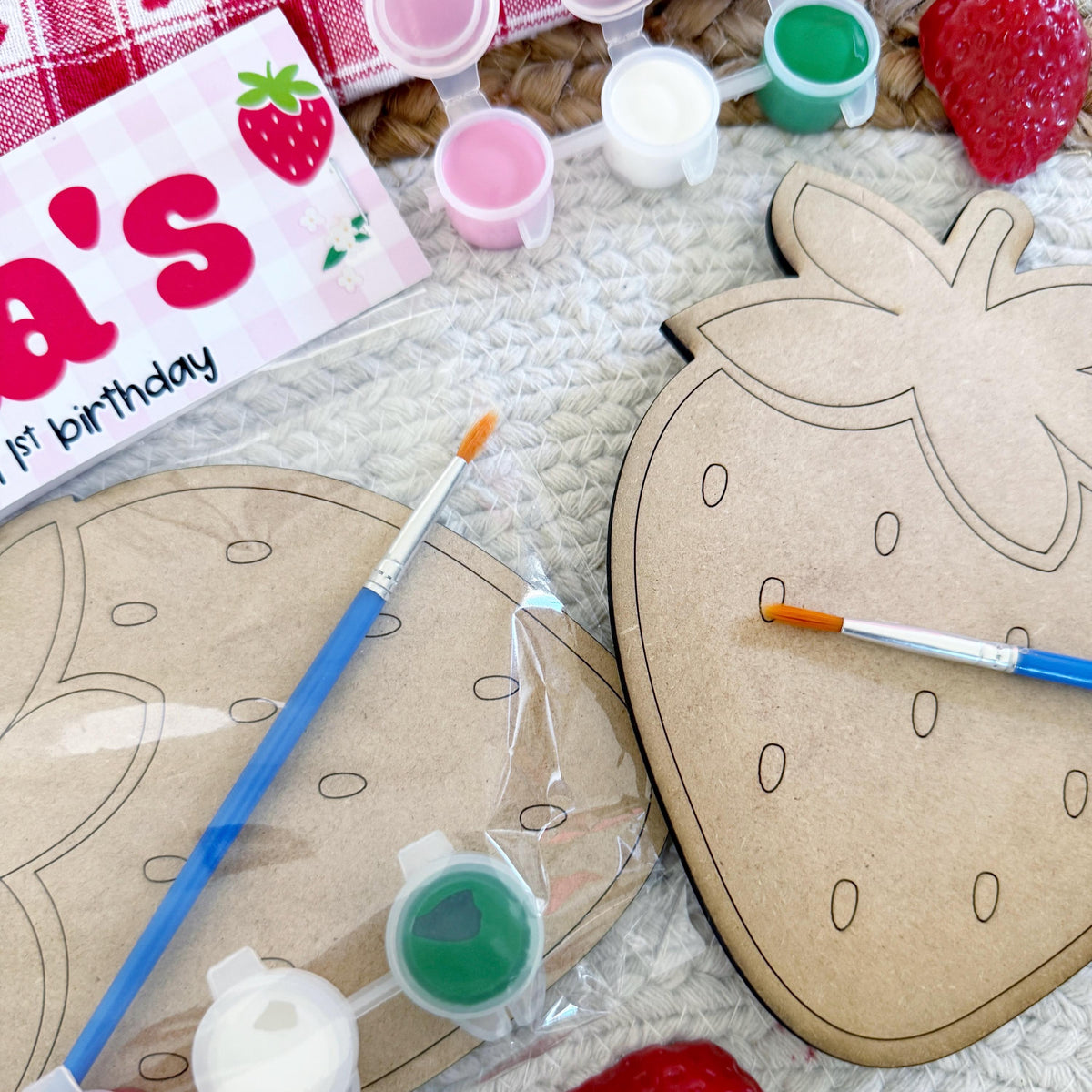 Strawberry Birthday Party Paint Kit Favor - Berry 1st Birthday - Berry Sweet - Strawberry Party Favor - DIY - Craft - First Birthday - Gift
