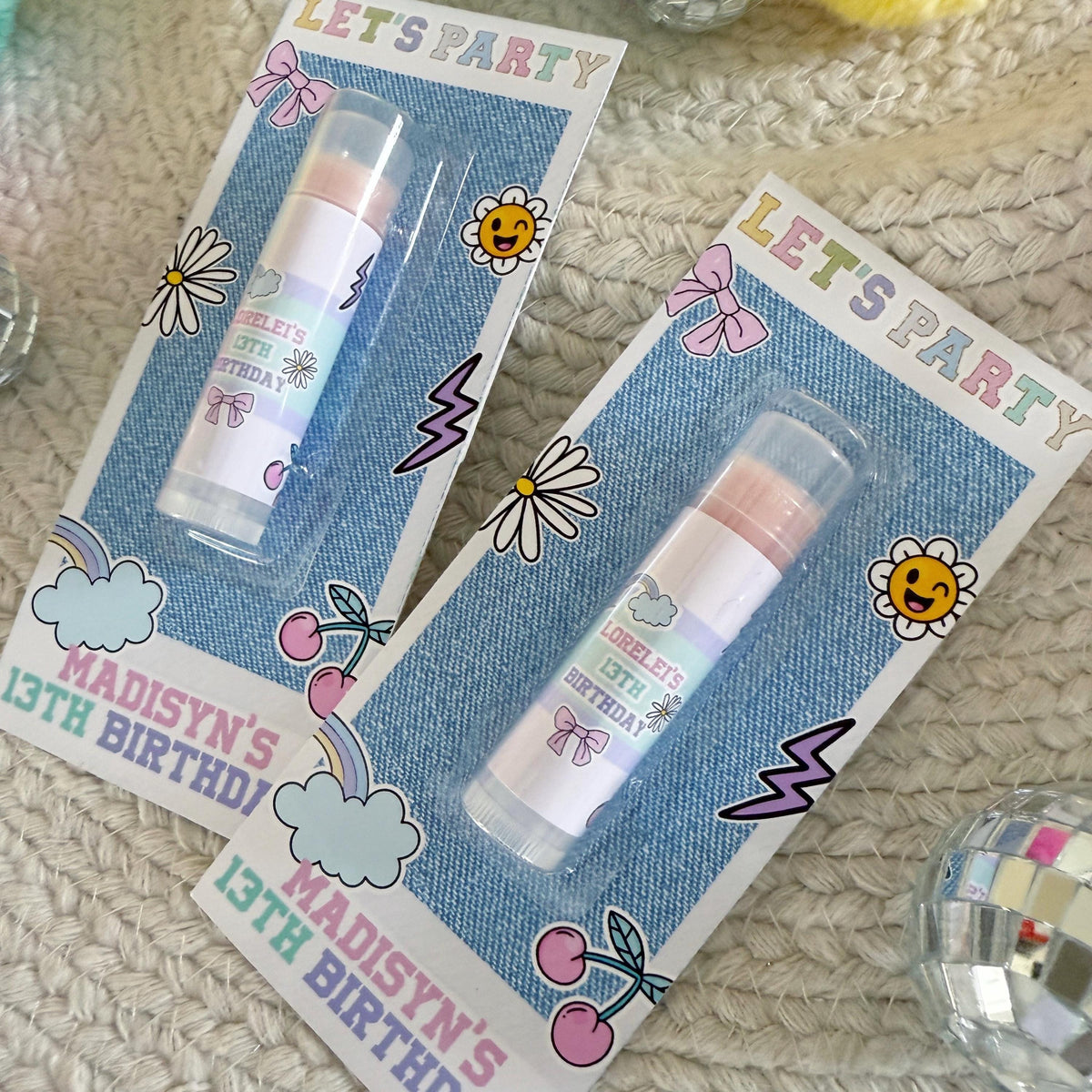 Preppy Patch Lip Balm Party Favors - Gloss Favors - Lets Party - Favors - Retro - Varsity Patch - Patch Letters -Girl Birthday -Teen - Tween