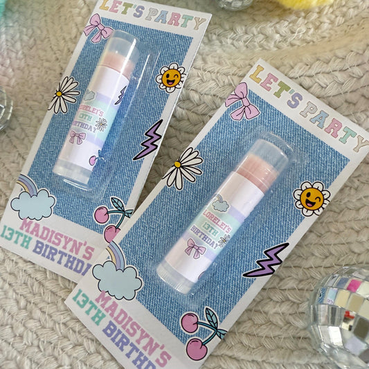 Preppy Patch Lip Balm Party Favors - Gloss Favors - Lets Party - Favors - Retro - Varsity Patch - Patch Letters -Girl Birthday -Teen - Tween