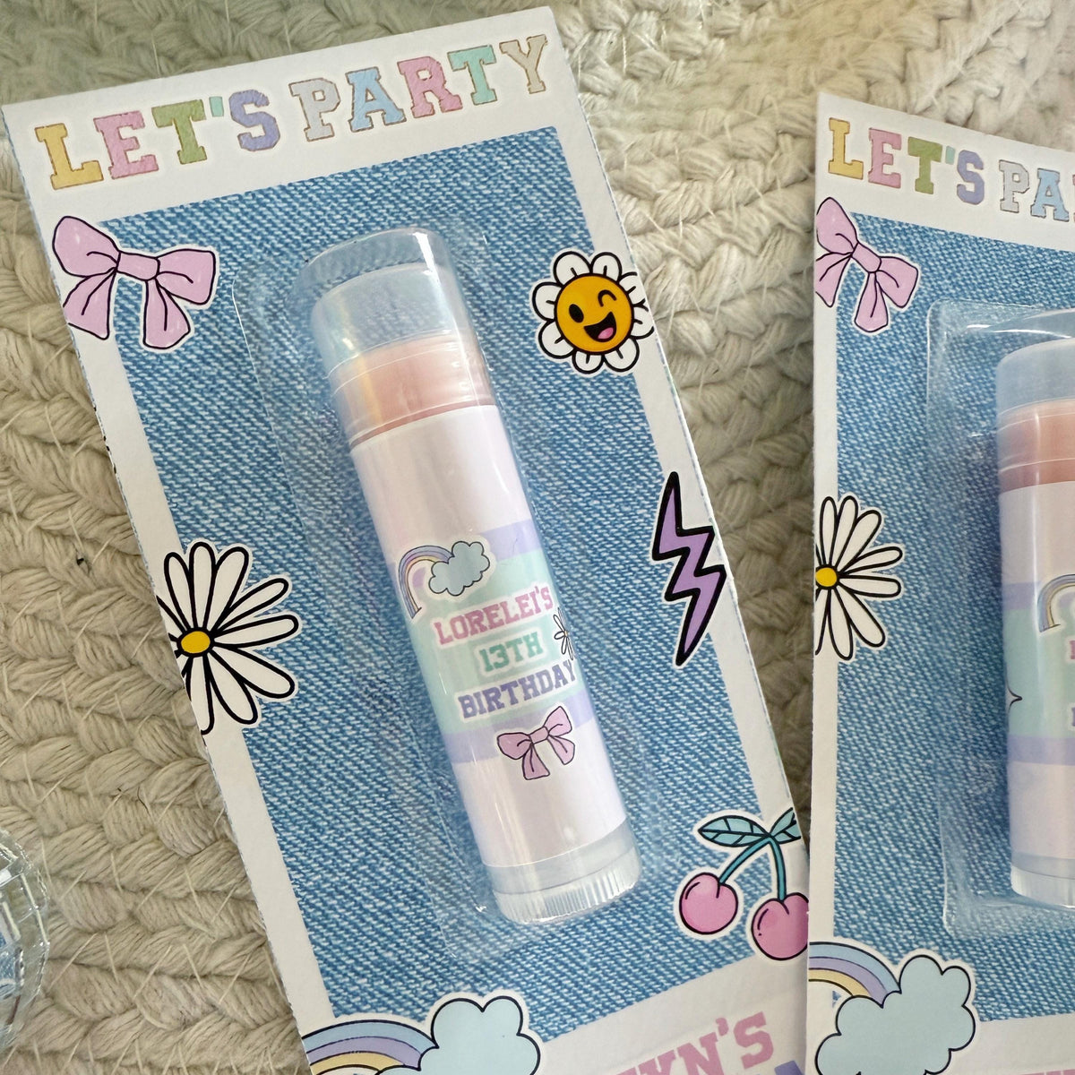Preppy Patch Lip Balm Party Favors - Gloss Favors - Lets Party - Favors - Retro - Varsity Patch - Patch Letters -Girl Birthday -Teen - Tween