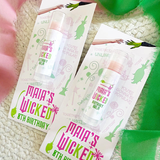 Wicked Lip Balm Party Favors - Gloss - Wicked Party - Favors - Pink and Green - Elphaba -Glinda -Wicked Birthday - Wicked Goodie Bags -Witch