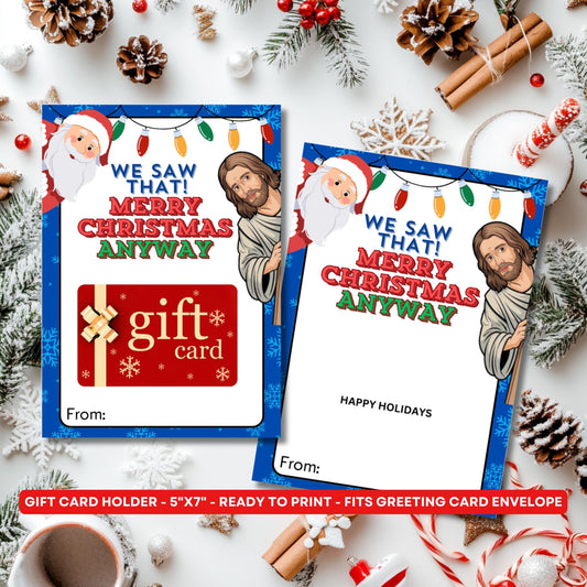 We Saw That Gift Card Holder - Christmas Gift Card - Teacher Gift -Coworker Gift - Employee Gift -Appreciation -Nurse Gift -Stocking Stuffer