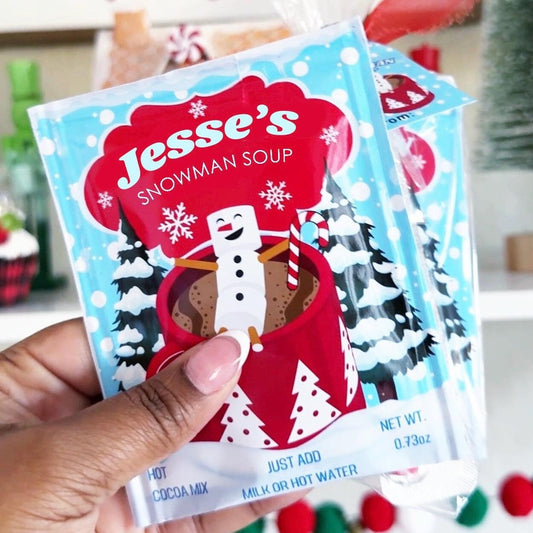 Snowman Soup Printable Wrapper - Editable - Hot Cocoa - Hot Chocolate - Snowman Poem - Class Gift -Gift Tag -Christmas Printable -Bag Topper