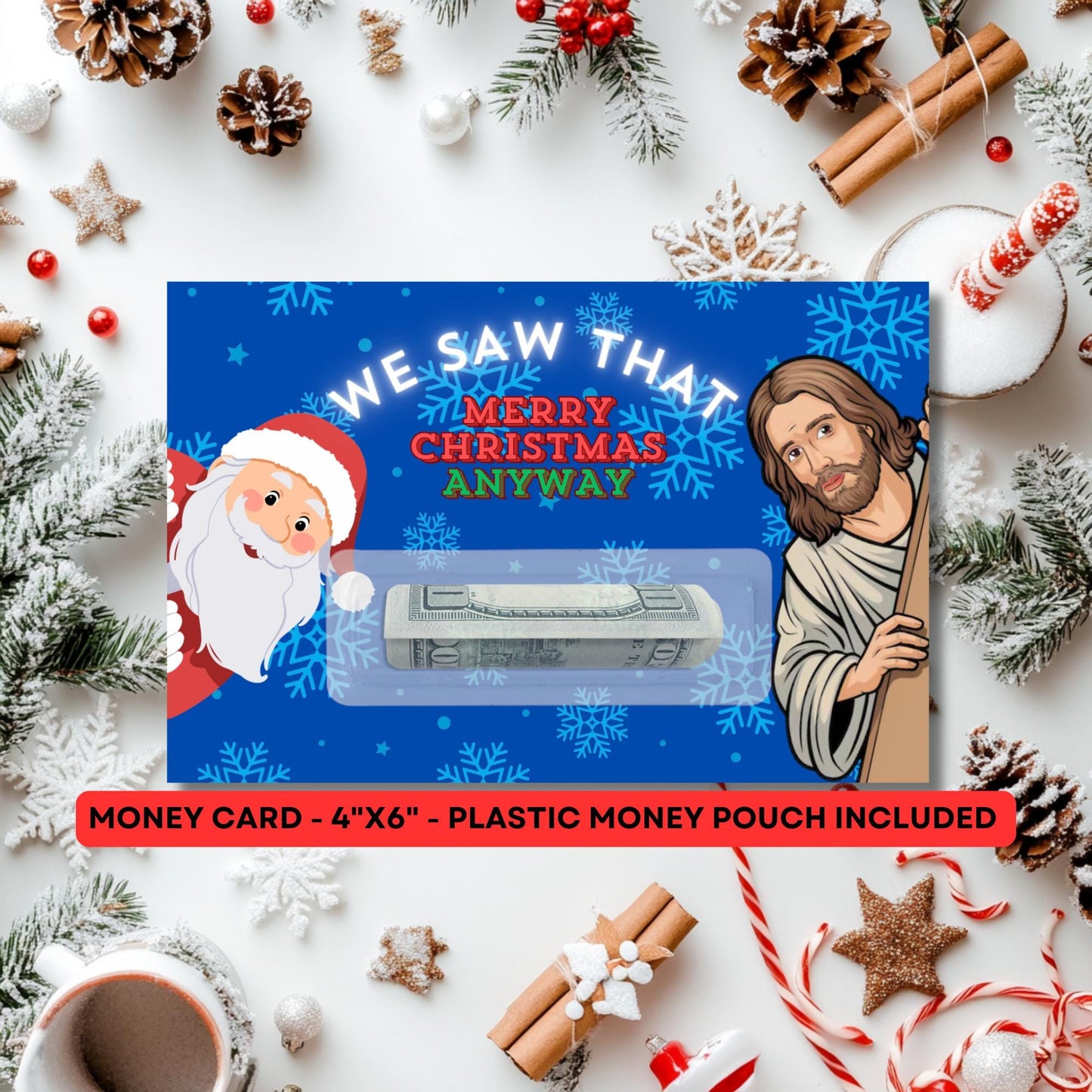 We saw that Money Card Holder - Funny Gift - Gift Card - Christmas Gift - Gift - Cash Gift - Jesus - Santa - White Elephant - Satire