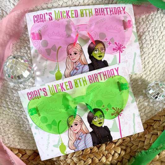 Wicked Sunglasses Party Favors - Wicked Party - Favors - Pink and Green - Elphaba - Glinda - Wicked Birthday - Wicked Goodie Bags - Witch