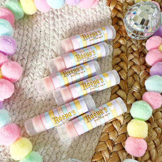 Magical Birthday Disneyland Lip Balm Party Favors -Vintage Mickey Party - Theme Park Birthday -Pastel Party -Classic -Retro - Gloss -No Card