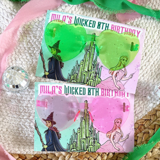 WICKED Sunglasses Party Favors - Wicked Party - Favors - Pink and Green - Elphaba - Glinda - Wicked Birthday - Wicked Goodie Bags - Witches