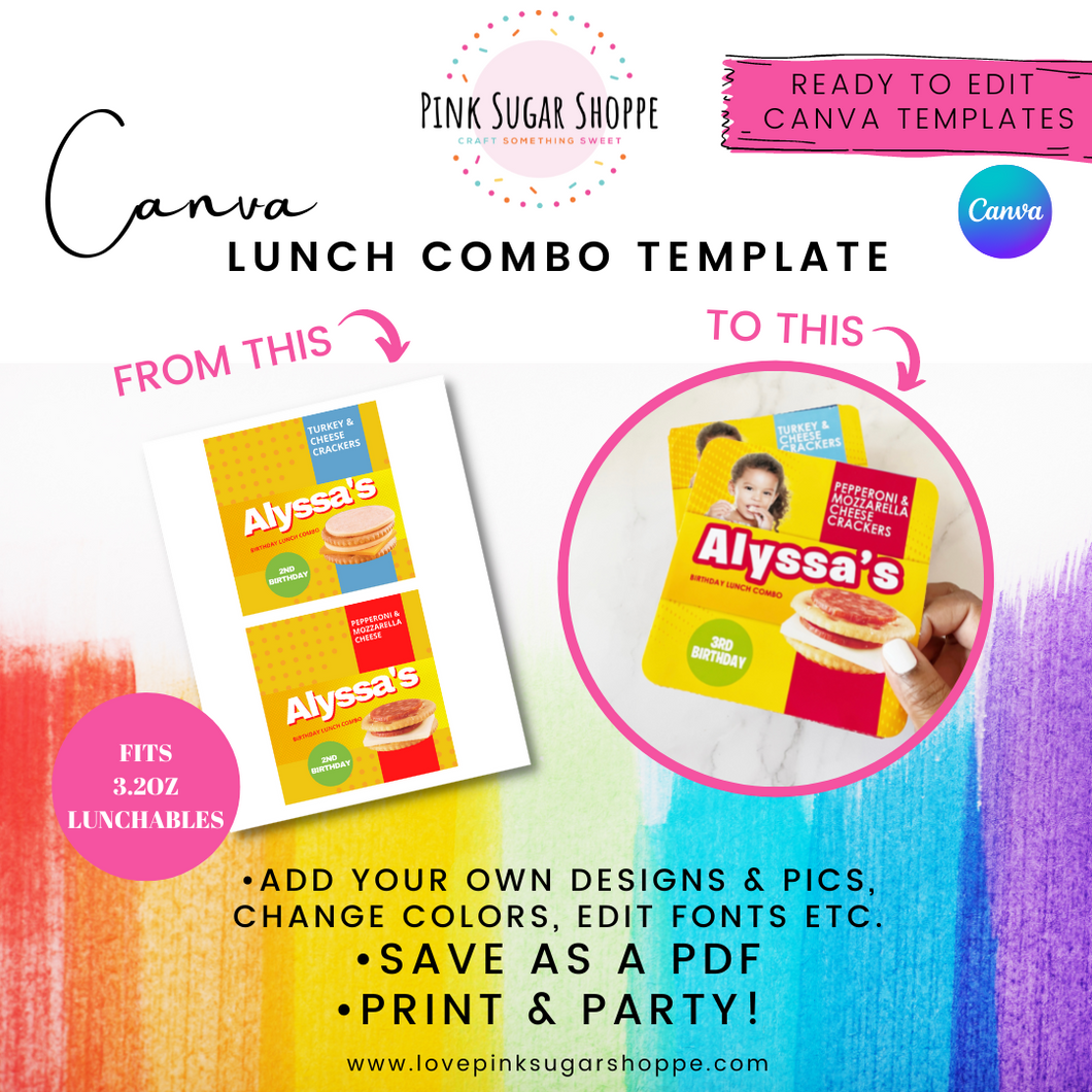 PINK SUGAR SHOPPE LUNCH COMBO TEMPLATE