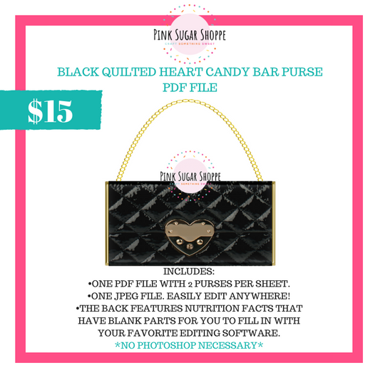 PSS - BLACK QUILTED HEART - PURSE FILE