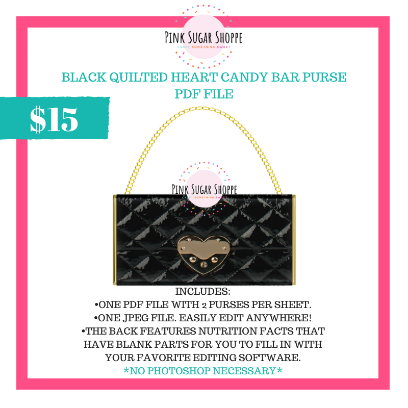 PSS - BLACK QUILTED HEART - PURSE FILE