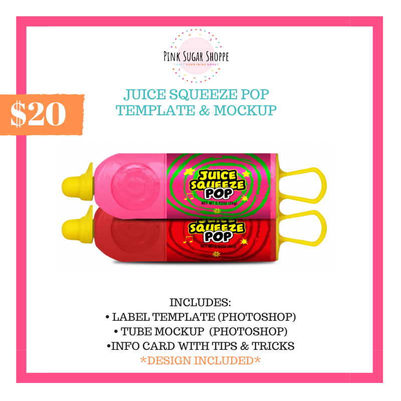 PINK SUGAR SHOPPE JUICE SQUEEZE POP TEMPLATE AND MOCKUP
