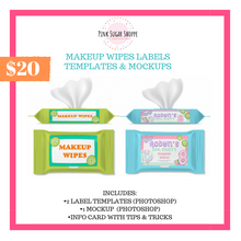 Load image into Gallery viewer, PINK SUGAR SHOPPE MAKEUP WIPES TEMPLATE AND MOCKUP
