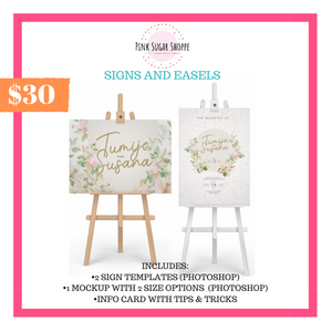 PINK SUGAR SHOPPE SIGN AND EASEL TEMPLATE AND MOCKUP