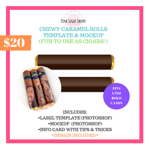 PINK SUGAR SHOPPE CHEWY CARAMEL ROLL TEMPLATES AND MOCKUPS