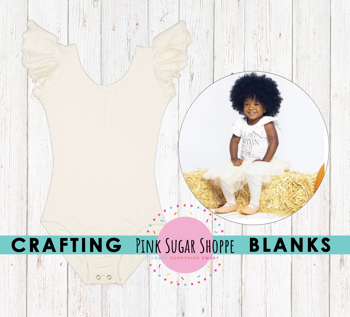 BLANK Ruffle Sleeve Leotards - PSS Crafting Blanks - CREAM - Ivory - Flutter Sleeve - Leotard with Snaps - Girls - Dancewear - Ballet
