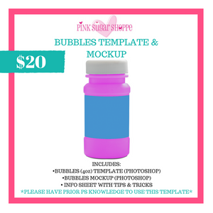 PINK SUGAR SHOPPE BUBBLES TEMPLATE AND MOCKUP