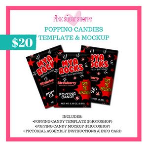 PINK SUGAR SHOPPE POPPING CANDIES TEMPLATE AND MOCKUP