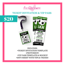 Load image into Gallery viewer, PINK SUGAR SHOPPE TICKET INVITATION/VIP PASS TEMPLATE AND MOCKUP
