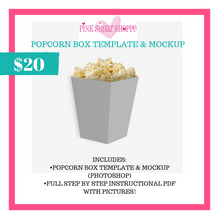 Load image into Gallery viewer, PINK SUGAR SHOPPE POPCORN BOX TEMPLATE &amp; TUTORIAL

