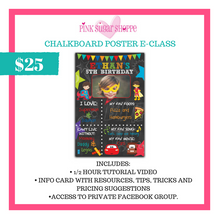 Load image into Gallery viewer, PINK SUGAR SHOPPE CHALKBOARD POSTER E-CLASS
