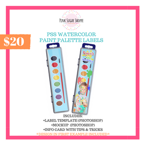 PINK SUGAR SHOPPE WATERCOLOR PAINT PALETTE TEMPLATE AND MOCKUP