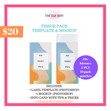 Load image into Gallery viewer, PINK SUGAR SHOPPE TISSUE PACK TEMPLATE AND MOCKUP
