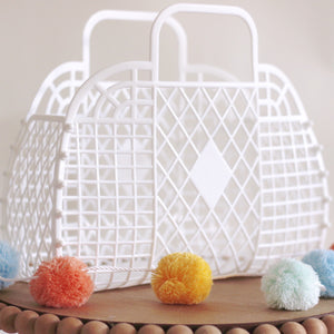 Jelly Bag - Jelly Tote - Retro Jelly Purse - Beach Bag - Jelly Basket - Bridesmaid Bag - Party Favor Bag